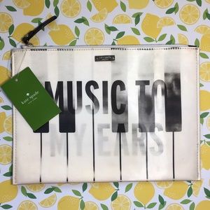 Kate Spade Clutch bag Flat Pouch Musical notes